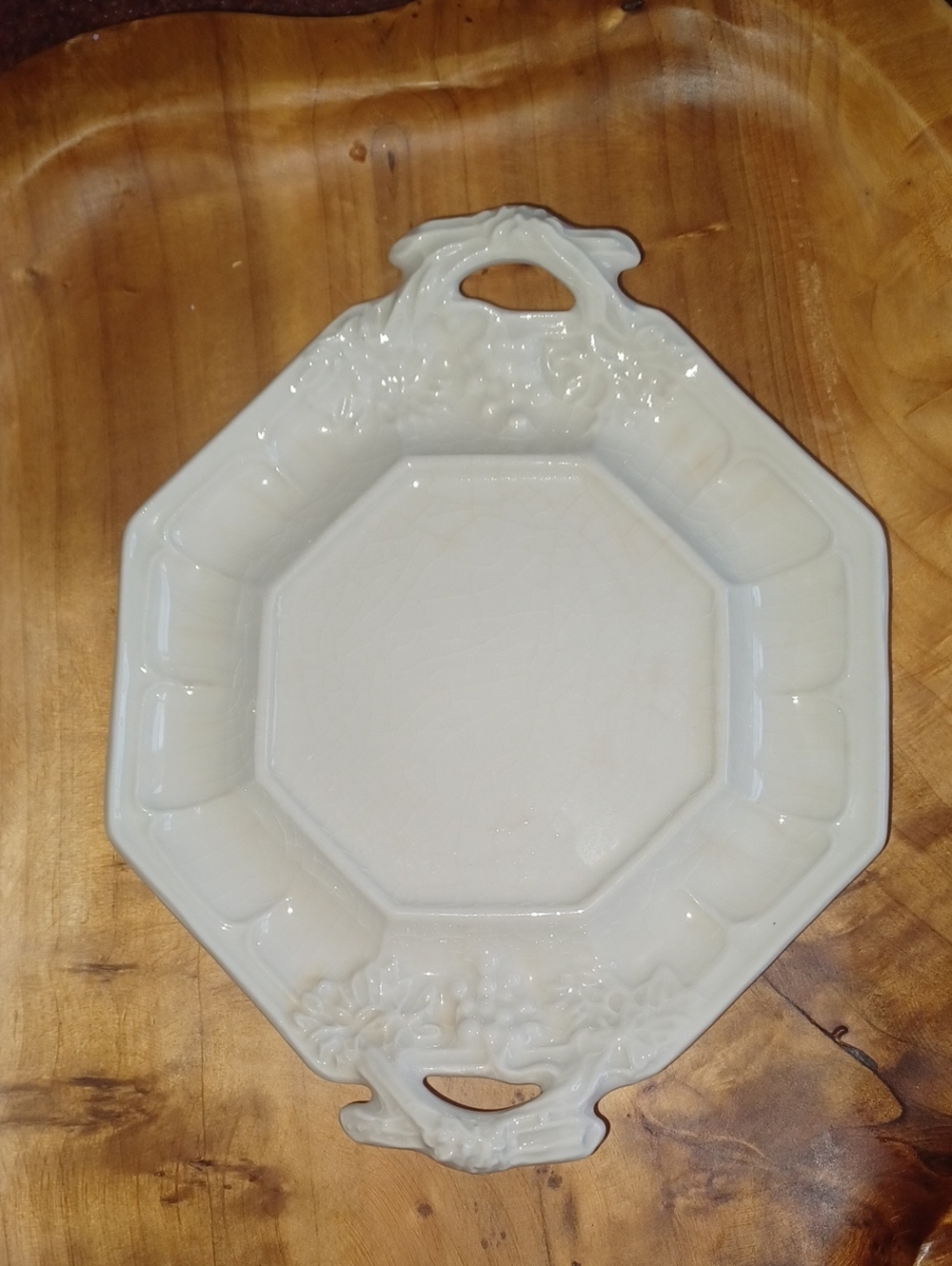 Vintage Red Cliff White Ironstone Grape Sauce Tureen Underplate - 7.5"